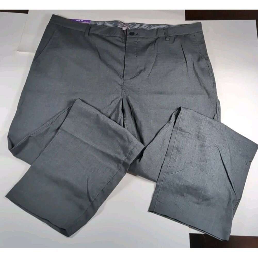 Ted Baker Men's Straight Fit Pants, Gray, Size 40X32